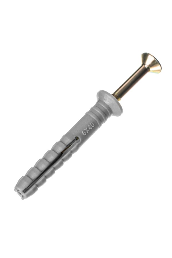 Дюбель-гвоздь полипропиленовый с потайным бортиком 6 х 40 мм, 200 шт Сибртех