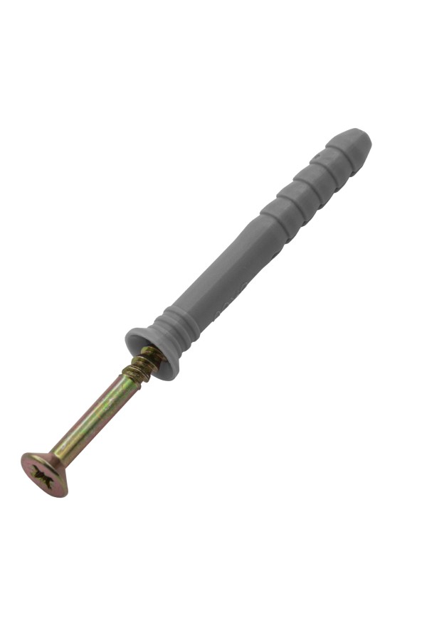 Дюбель-гвоздь полипропиленовый с потайным бортиком 8 х 60 мм, 100 шт Сибртех