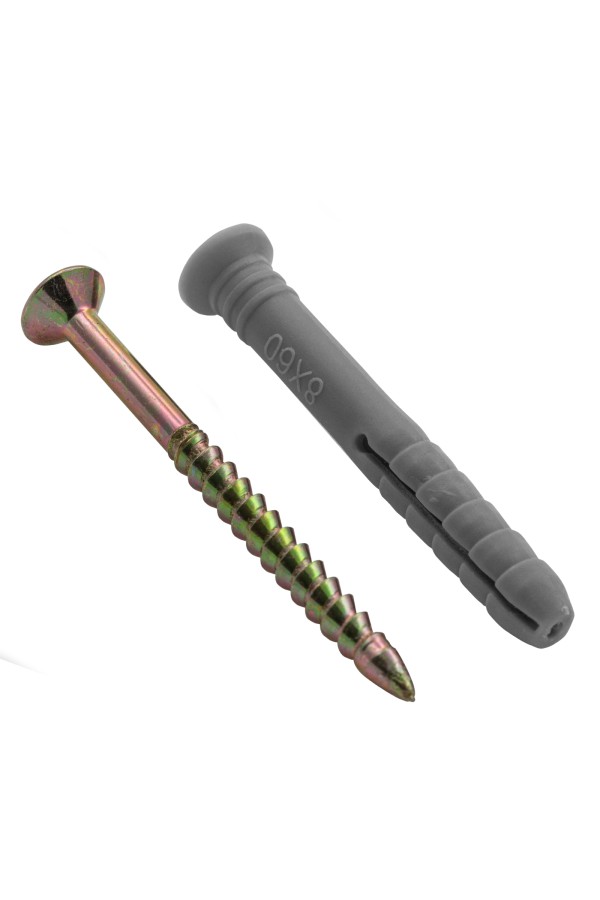 Дюбель-гвоздь полипропиленовый с потайным бортиком 8 х 60 мм, 100 шт Сибртех