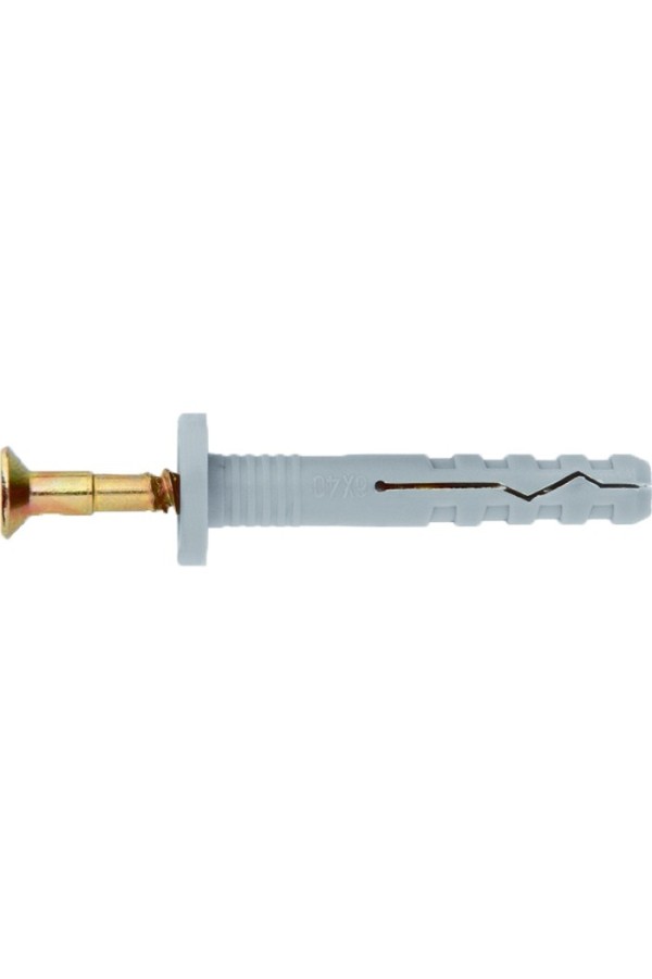 Дюбель-гвоздь полипропиленовый с цилиндрическим бортиком 6 х 40 мм, 200 шт Сибртех