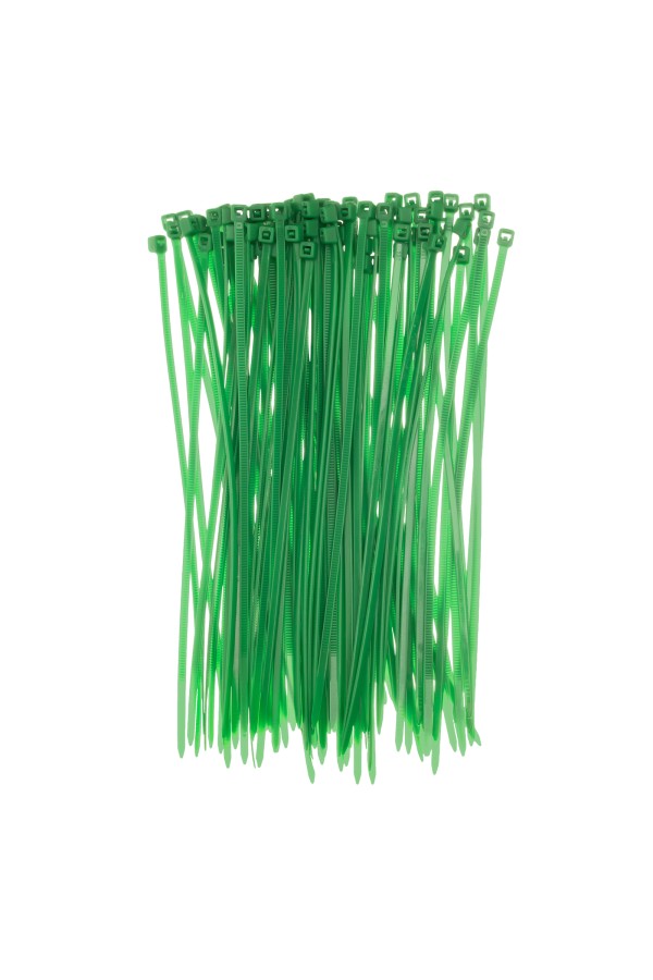 Хомуты, 150 x 2.5 мм, пластиковые, зеленые, 100 шт Сибртех