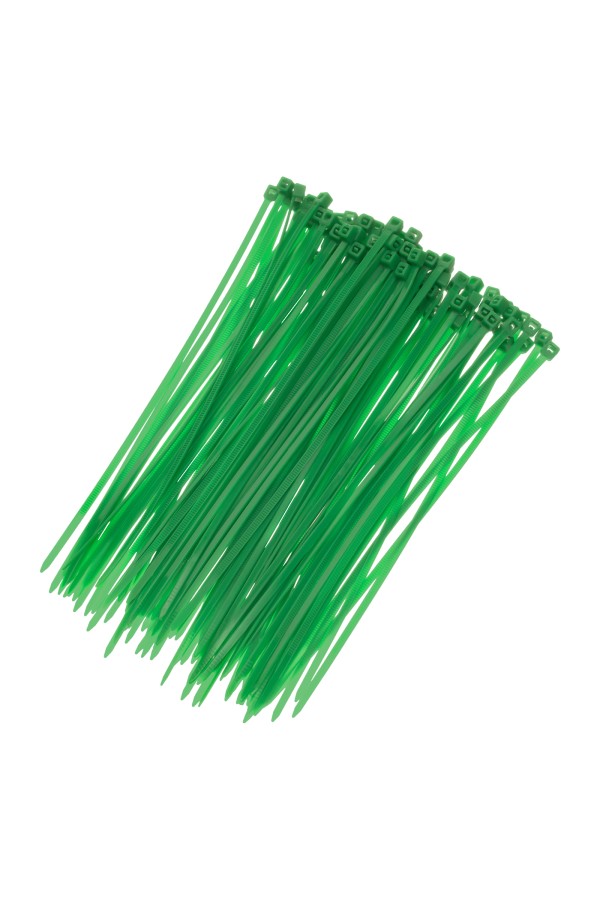 Хомуты, 150 x 2.5 мм, пластиковые, зеленые, 100 шт Сибртех