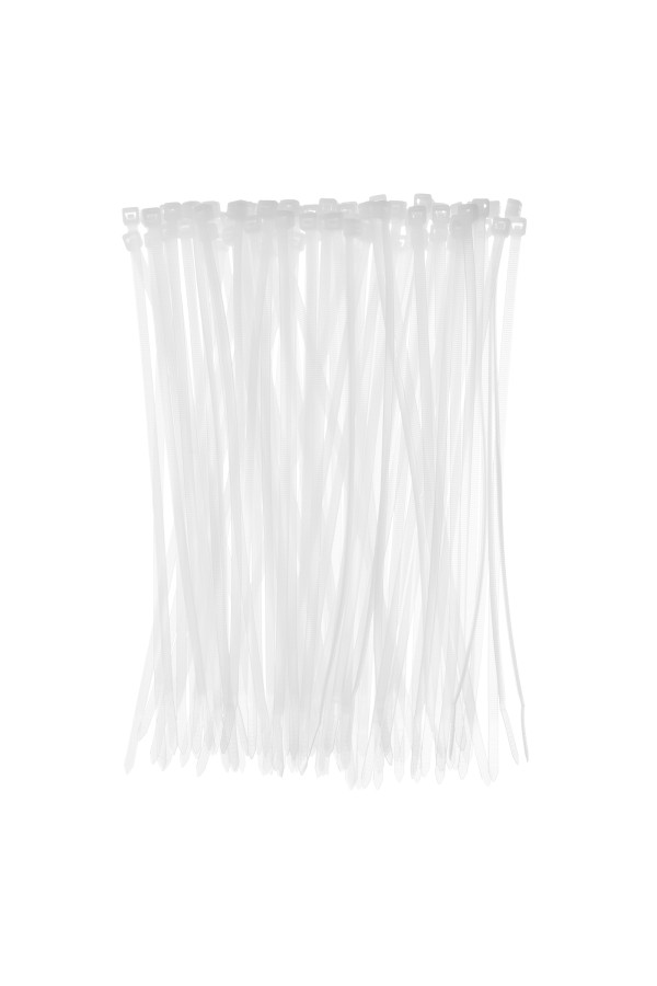 Хомуты, 250 x 4.8 мм, пластиковые, белые, 100 шт Сибртех