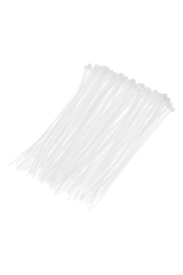 Хомуты, 250 x 4.8 мм, пластиковые, белые, 100 шт Сибртех