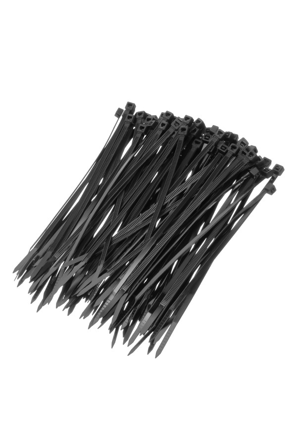 Хомуты, 150 х 3.6 мм, пластиковые, черные, 100 шт Сибртех