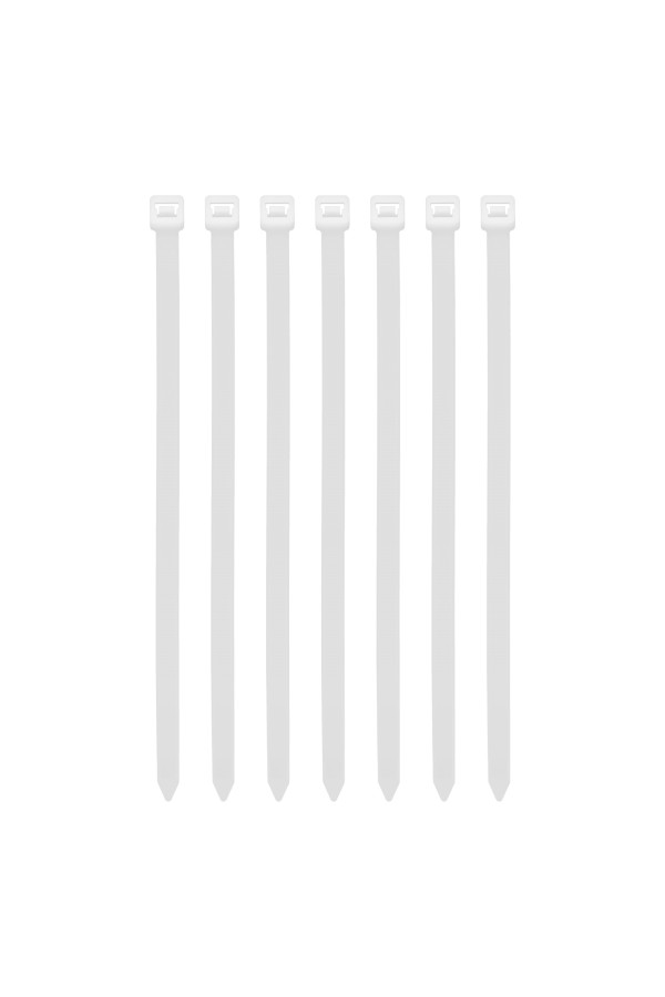 Хомуты, 200 х 8 мм, пластиковые, белые, 100 шт Сибртех