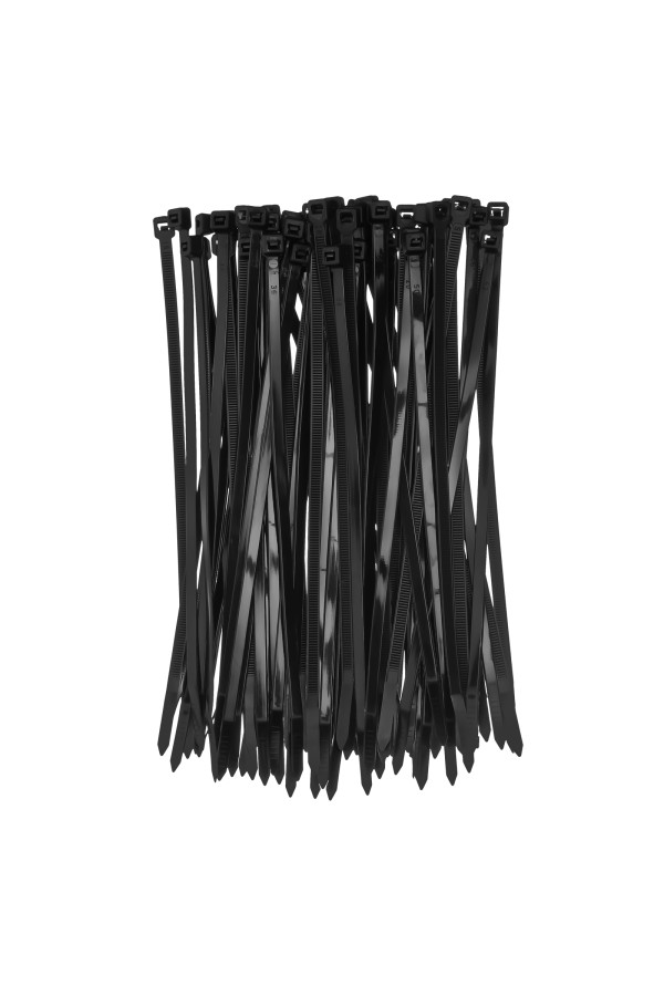 Хомуты, 200 x 4.8 мм, пластиковые, черные, 100 шт Сибртех