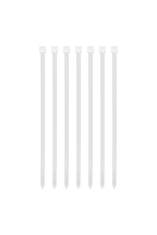 Хомуты, 250 х 8 мм, пластиковые, белые, 100 шт Сибртех