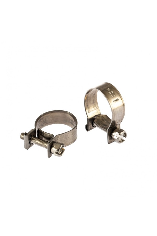 Хомуты металлические, MINI 18-20 мм, ширина 9 мм, винтовой, W4, 2 шт Сибртех