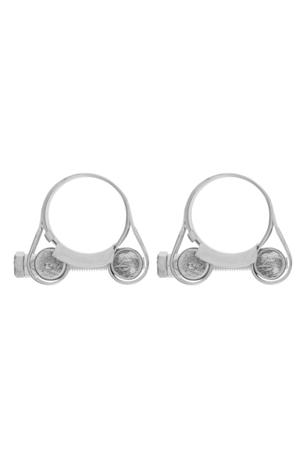 Хомуты металлические, силовые 23-25 мм, ширина 18 мм, шарнирный, W1, 2 шт Сибртех