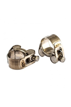 Хомуты металлические, силовые 23-25 мм, ширина 18 мм, шарнирный, W4, 2 шт Сибртех