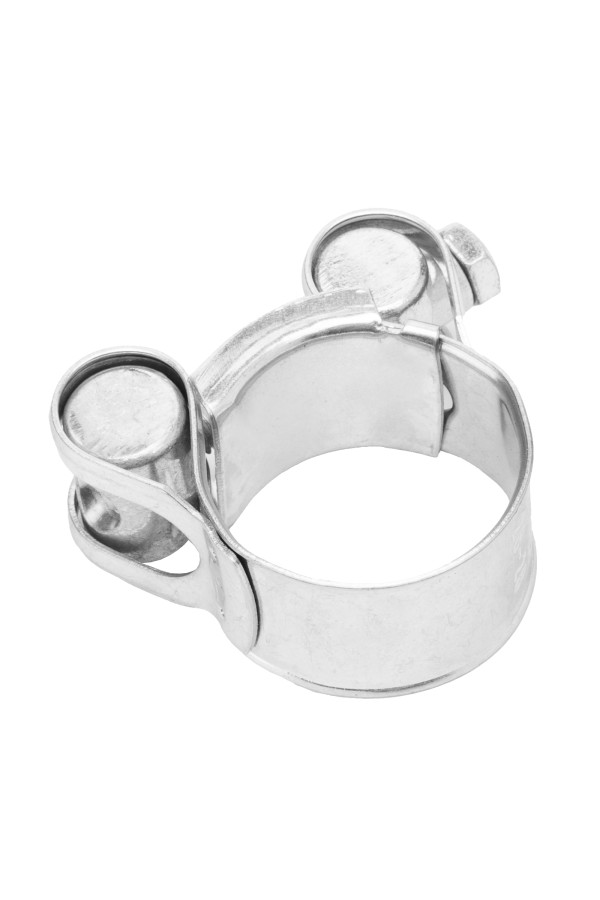 Хомуты металлические, силовые 26-28 мм, ширина 18 мм, шарнирный, W1, 2 шт Сибртех