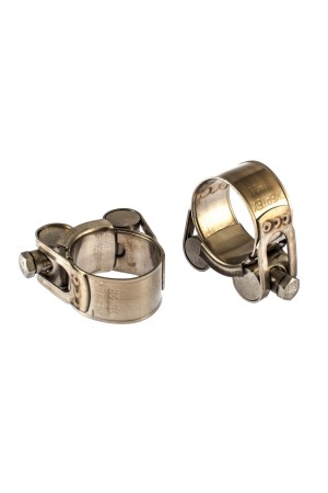 Хомуты металлические, силовые 26-28 мм, ширина 18 мм, шарнирный, W4, 2 шт Сибртех