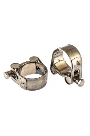 Хомуты металлические, силовые 32-35 мм, ширина 20 мм, шарнирный, W4, 2 шт Сибртех