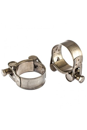 Хомуты металлические, силовые 36-39 мм, ширина 20 мм, шарнирный, W4, 2 шт Сибртех