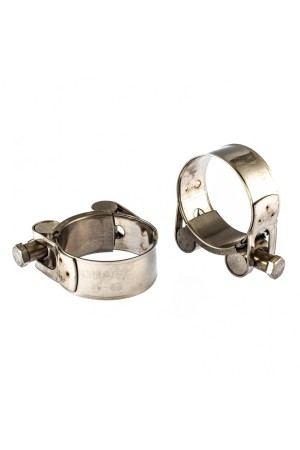 Хомуты металлические, силовые 40-43 мм, ширина 20 мм, шарнирный, W4, 2 шт Сибртех