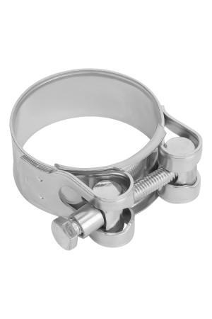 Хомуты металлические, силовые 44-47 мм, ширина 22 мм, шарнирный, W1, 2 шт Сибртех