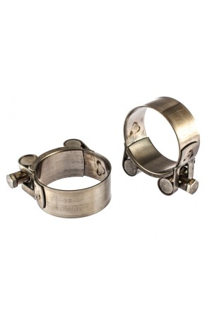 Хомуты металлические, силовые 44-47 мм, ширина 22 мм, шарнирный, W4, 2 шт Сибртех