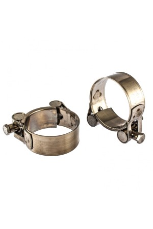 Хомуты металлические, силовые 48-51 мм, ширина 22 мм, шарнирный, W4, 2 шт Сибртех
