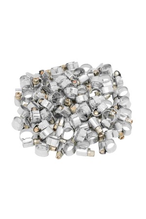 Хомуты металлические, Стандартное болтовое крепление 8-12 мм, 100 штук в упаковке, ширина 9 мм Сибртех