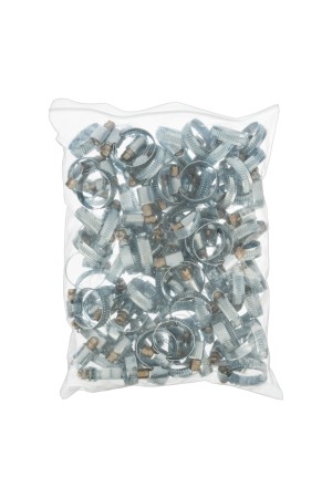 Хомуты металлические, Стандартное болтовое крепление 16-27 мм, 100 штук в упаковке, ширина 9 мм Сибртех