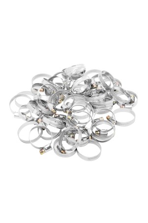 Хомуты металлические, Стандартное болтовое крепление 25-40 мм, 50 штук в упаковке, ширина 9 мм Сибртех