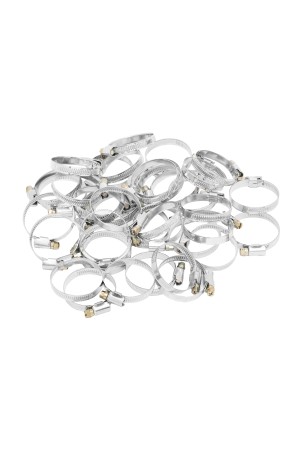 Хомуты металлические, Стандартное болтовое крепление 32-50 мм, 50 штук в упаковке, ширина 9 мм Сибртех