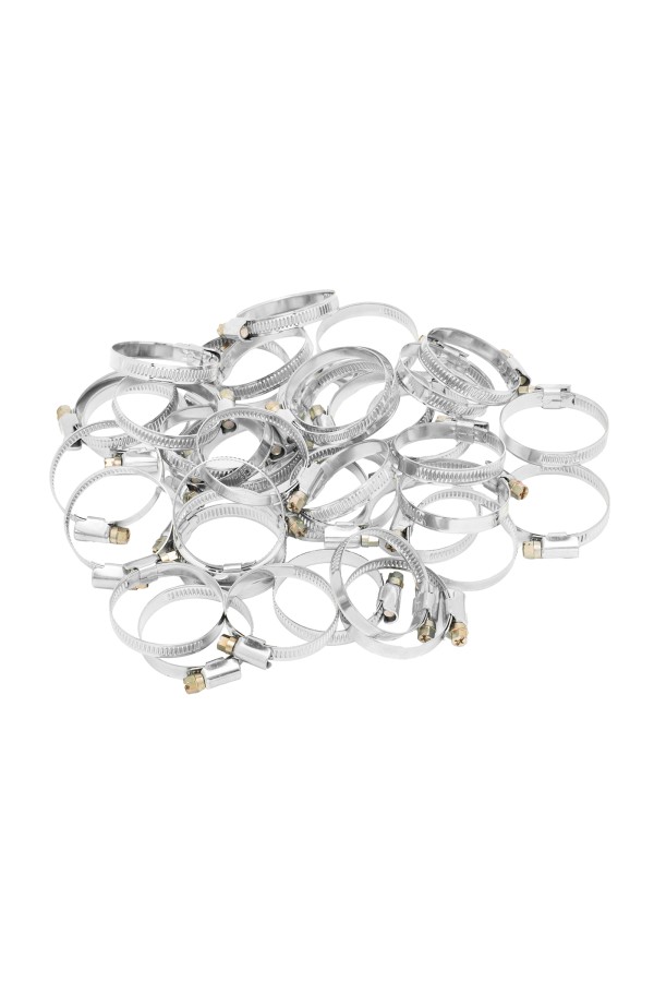 Хомуты металлические, Стандартное болтовое крепление 32-50 мм, 50 штук в упаковке, ширина 9 мм Сибртех