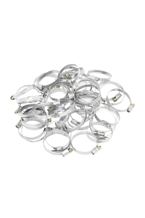 Хомуты металлические, Стандартное болтовое крепление 40-60 мм, 50 штук в упаковке, ширина 9 мм Сибртех