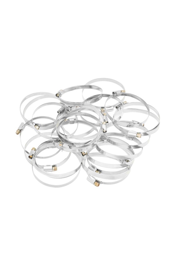 Хомуты металлические, Стандартное болтовое крепление 70-90 мм, 25 штук в упаковке, ширина 9 мм Сибртех