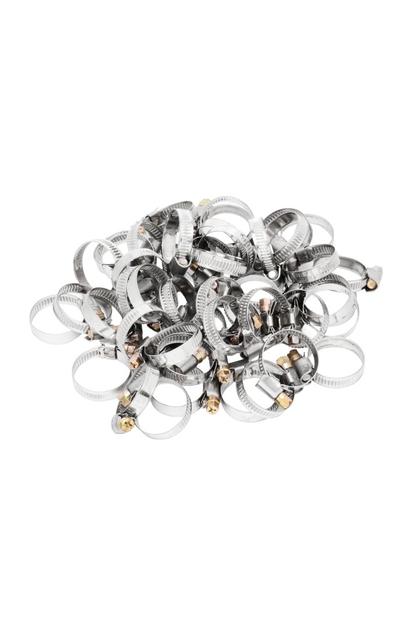 Хомуты нержавеющая сталь, Стандартное болтовое крепление 20-32 мм, 50 штук в упаковке, ширина 9 мм Сибртех