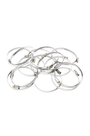 Хомуты нержавеющая сталь, Стандартное болтовое крепление 80-100 мм, 25 штук в упаковке, ширина 9 мм Сибртех