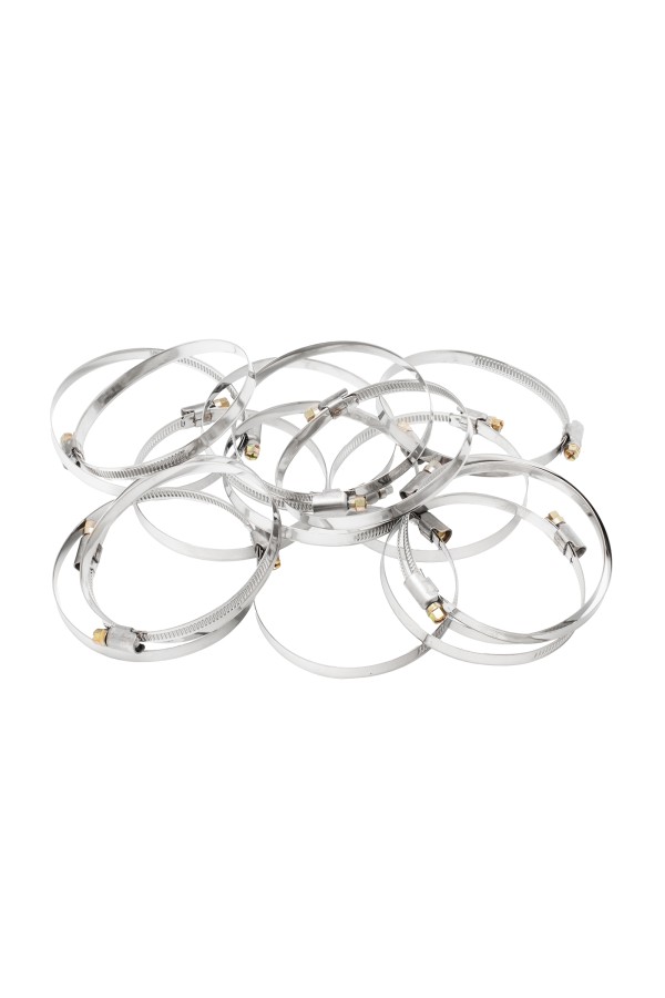 Хомуты нержавеющая сталь, Стандартное болтовое крепление 80-100 мм, 25 штук в упаковке, ширина 9 мм Сибртех