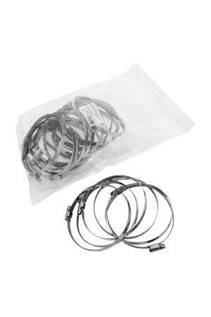 Хомуты нержавеющая сталь, Стандартное болтовое крепление 90-110 мм, 25 штук в упаковке, ширина 9 мм Сибртех