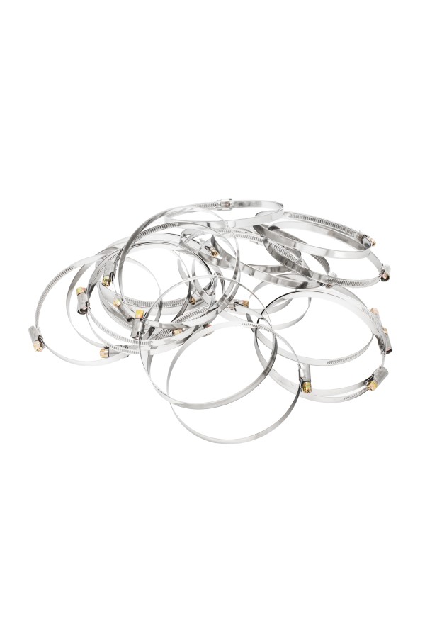 Хомуты нержавеющая сталь, Стандартное болтовое крепление 100-120 мм, 25 штук в упаковке, ширина 9 мм Сибртех