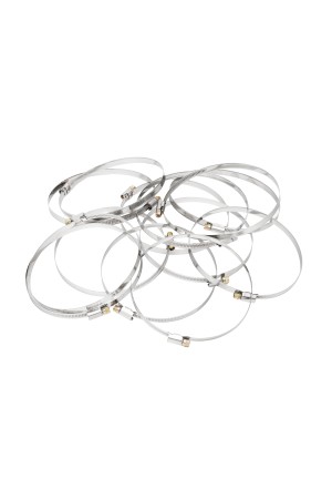 Хомуты нержавеющая сталь, Стандартное болтовое крепление 120-140 мм, 25 штук в упаковке, ширина 9 мм Сибртех