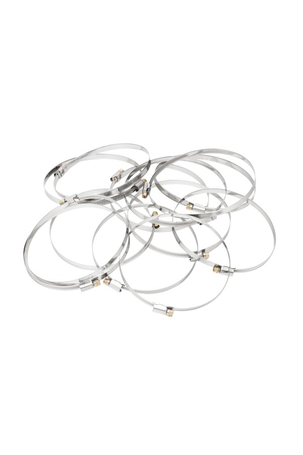 Хомуты нержавеющая сталь, Стандартное болтовое крепление 120-140 мм, 25 штук в упаковке, ширина 9 мм Сибртех