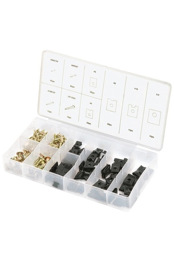 Набор саморезов и подушек, саморезы D х L: 3х8, 4х16.5х12, 6 х 20 мм, 170 предмет Сибртех