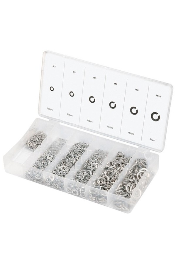 Набор гроверов, D 3, 4, 5, 6, 8, 10 мм, 1200 шт Сибртех