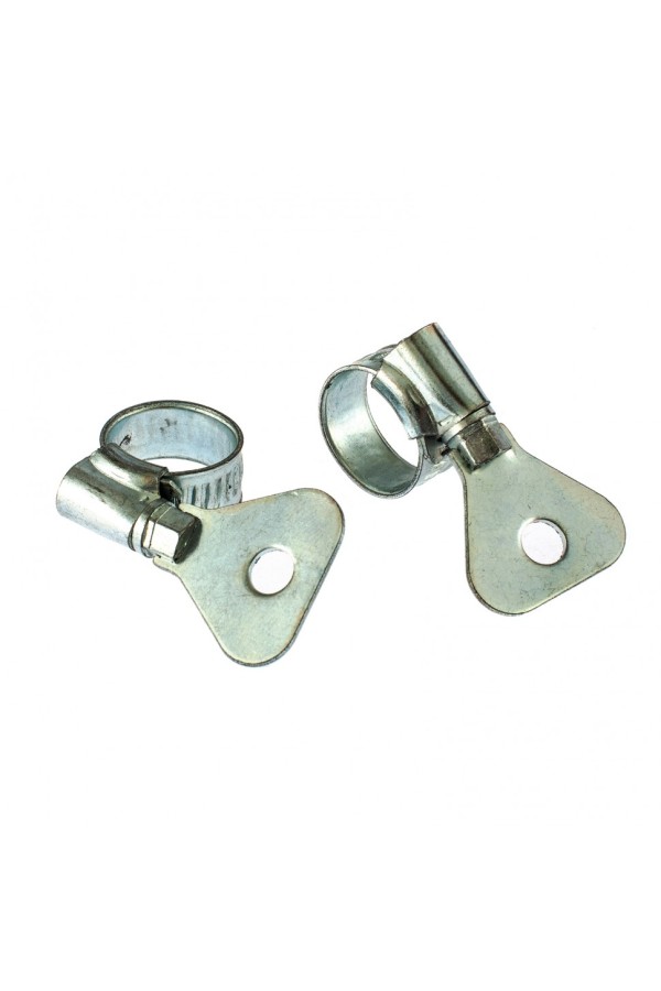 Хомуты металлические, червячные 10-16 мм, ширина 10 мм, W1, с металлическим ключом, 2 шт Сибртех