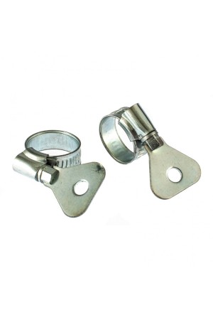 Хомуты металлические, червячные 12-20 мм, ширина 10 мм, W1, с металлическим ключом, 2 шт Сибртех