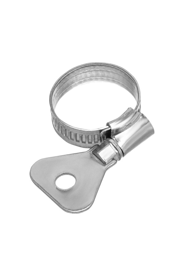 Хомуты металлические, червячные 16-25 мм, ширина 10 мм, W1, с металлическим ключом, 2 шт Сибртех