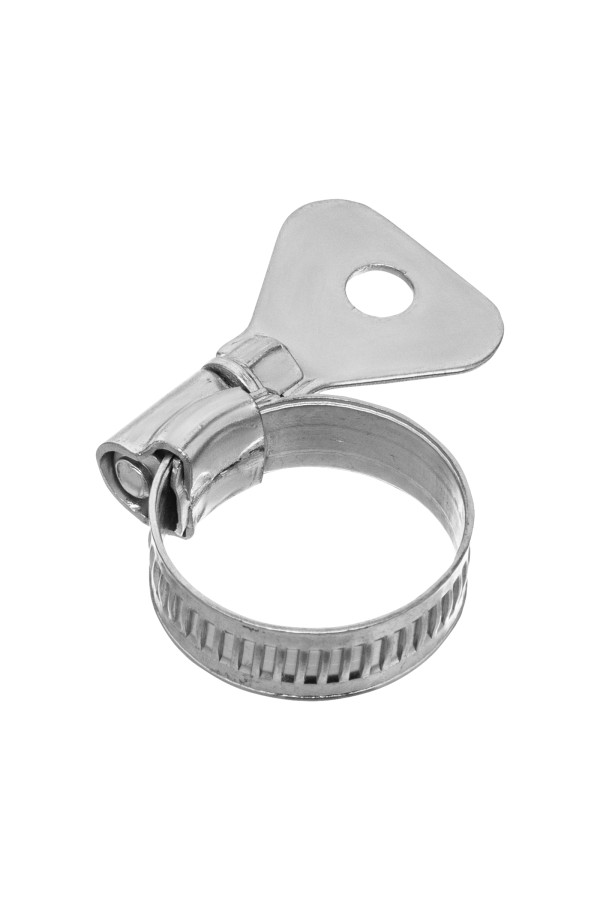 Хомуты металлические, червячные 16-25 мм, ширина 10 мм, W1, с металлическим ключом, 2 шт Сибртех