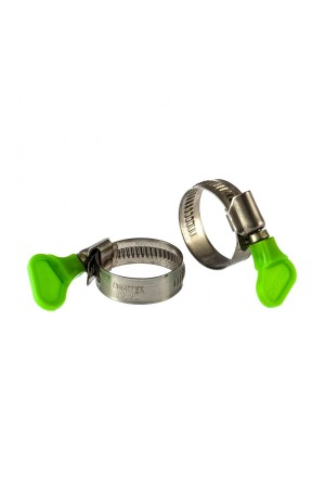 Хомуты металлические, червячные 20-32 мм, ширина 12 мм, W4, с ключом, 2 шт Сибртех