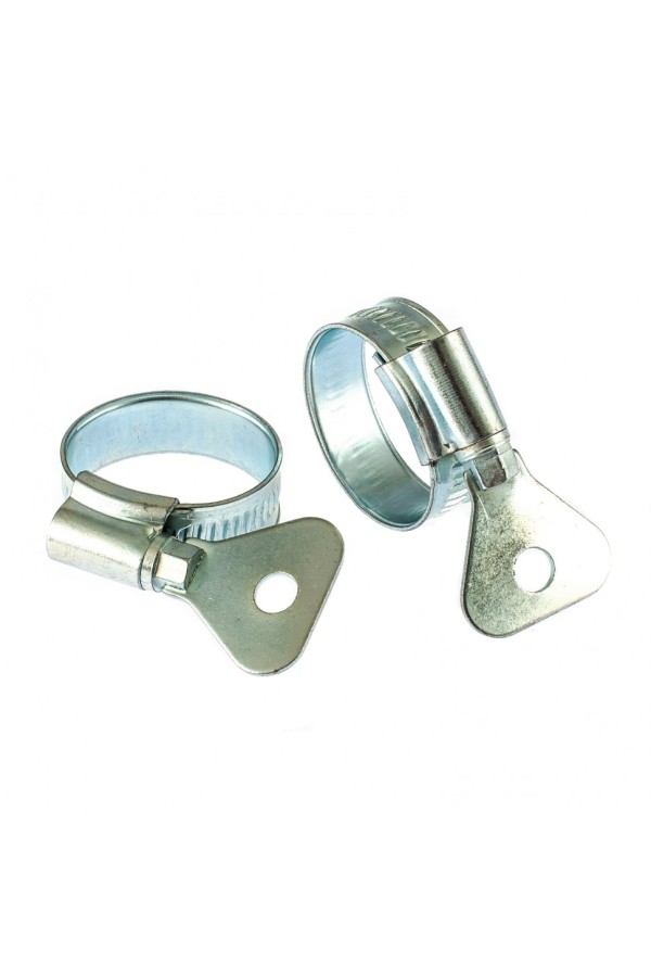 Хомуты металлические, червячные 19-29 мм, ширина 12 мм, W1, с металлическим ключом, 2 шт Сибртех