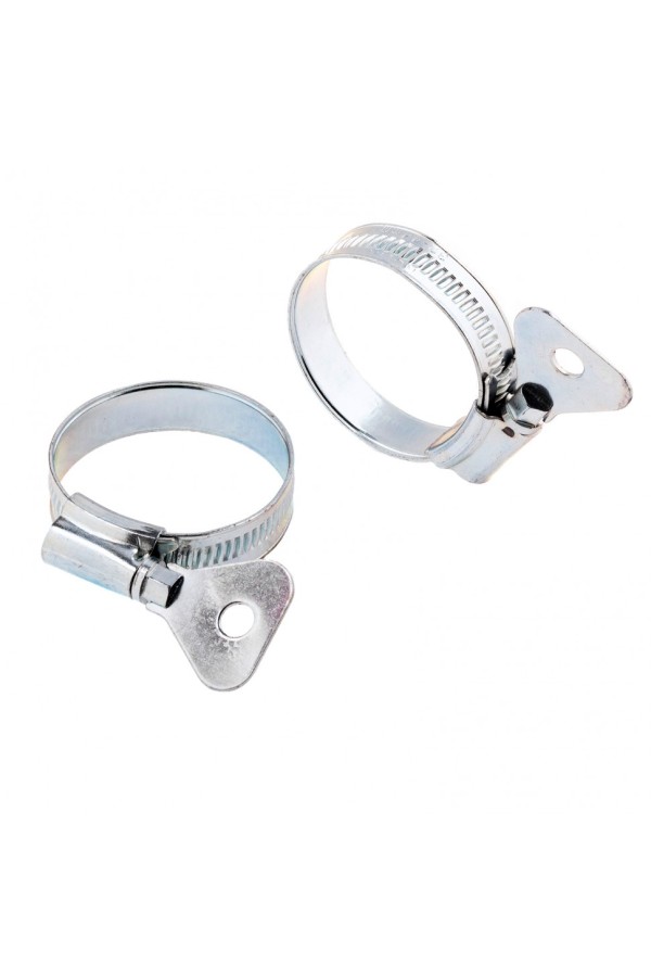 Хомуты металлические, червячные 32-44 мм, ширина 12 мм, W1, с металлическим ключом, 2 шт Сибртех