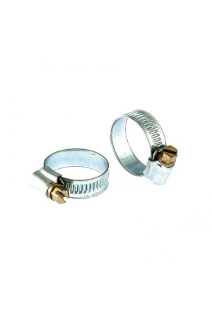Хомуты металлические, червячные 16-27 мм, ширина 10 мм, английский тип, W1, 2 шт Сибртех