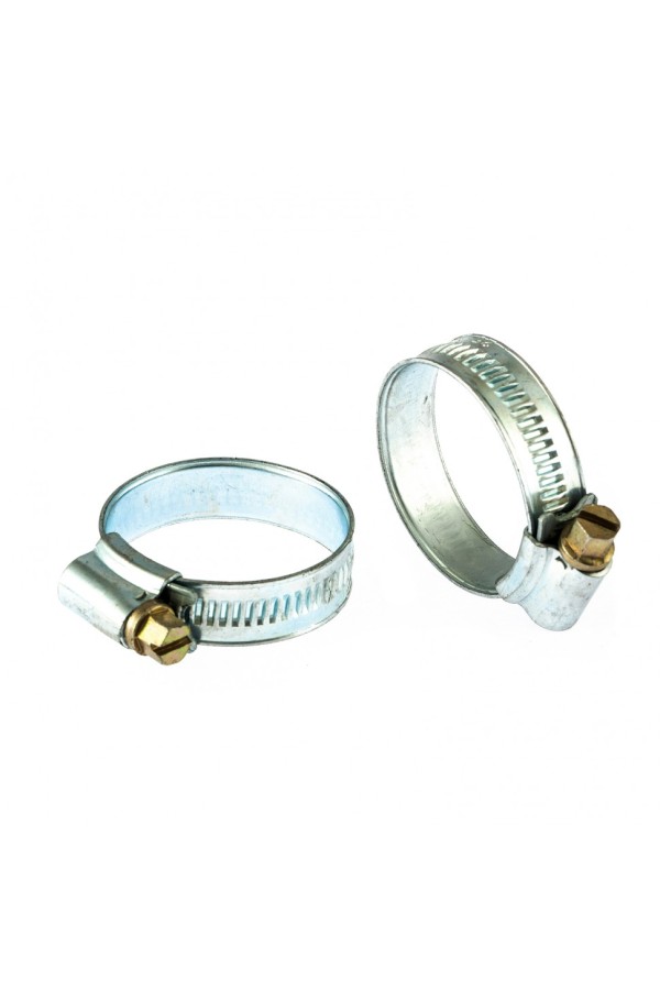 Хомуты металлические, червячные 25-38 мм, ширина 12 мм, английский тип, W1, 2 шт Сибртех