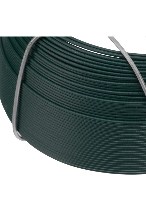 Проволока с ПВХ покрытием, зеленая 0.9 мм, длина 50 м Сибртех