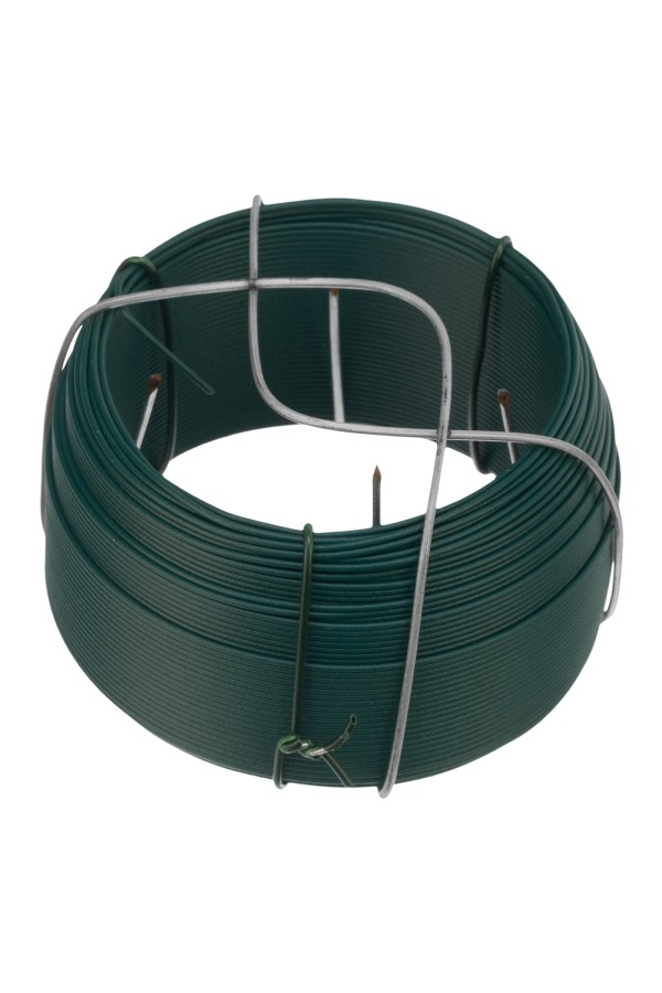 Проволока с ПВХ покрытием, зеленая 0.9 мм, длина 50 м Сибртех